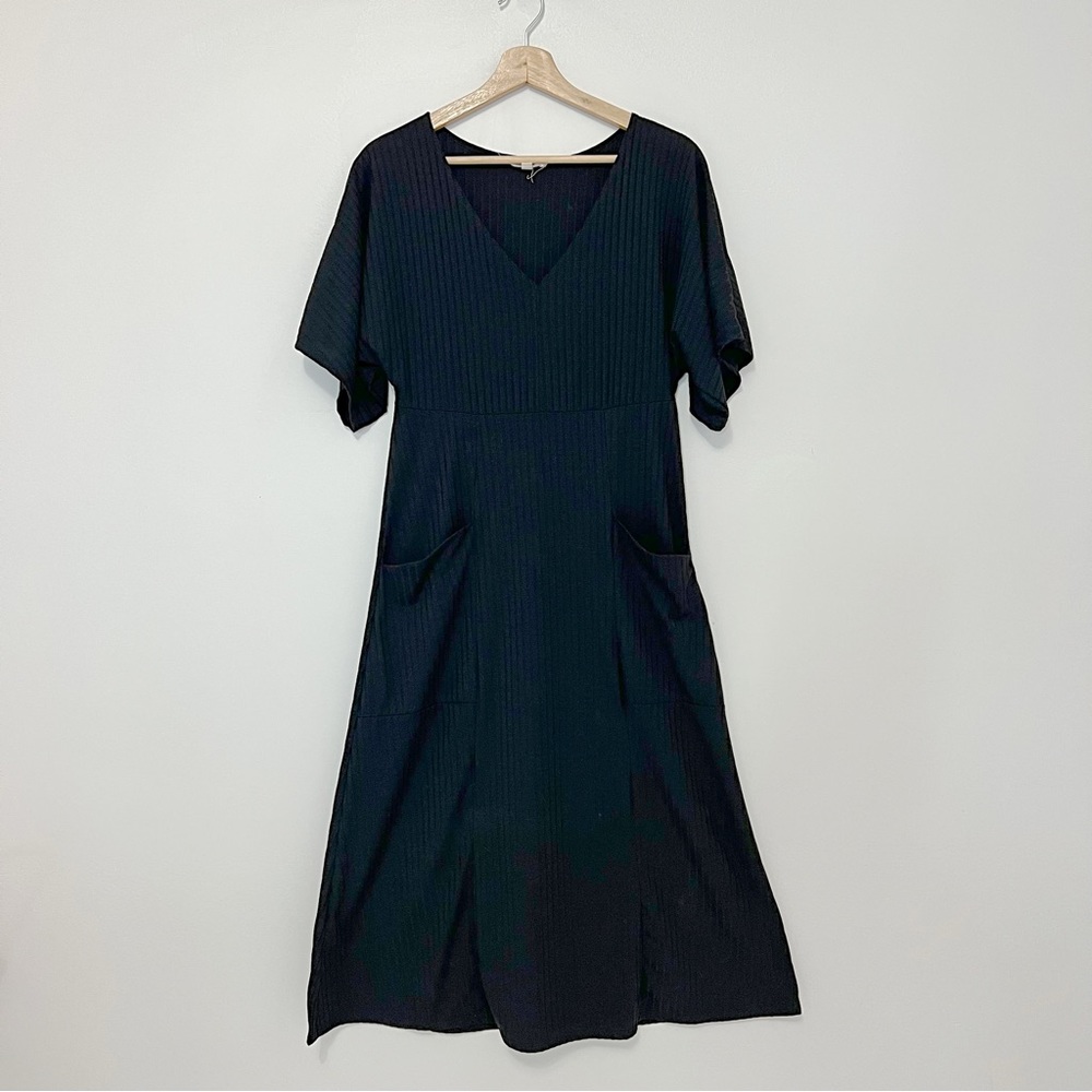 Rolla Coster Plunging Black Wrap Dress with
Flutter Sleeve Size: L - Picture 16 of 16
